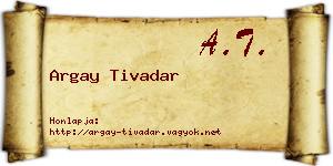 Argay Tivadar névjegykártya