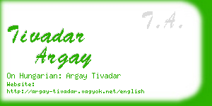 tivadar argay business card